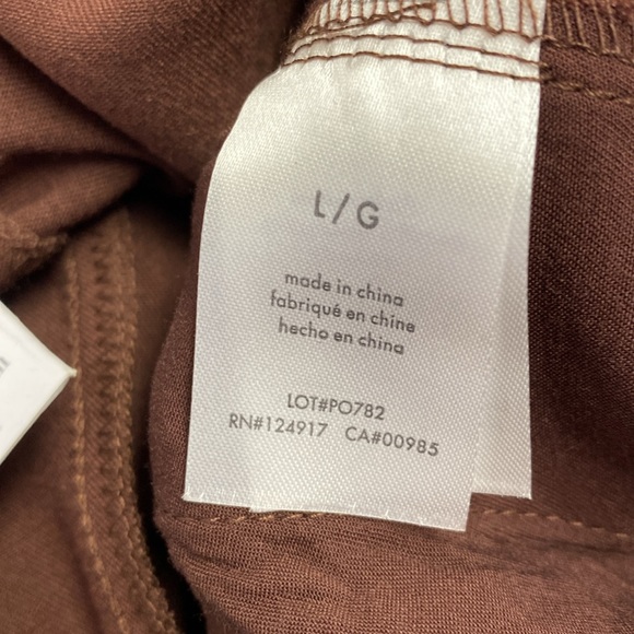 WeWoreWhat Low Rise Suiting Twill V Pant Ribbed Cacao Large NWT - Picture 13 of 15